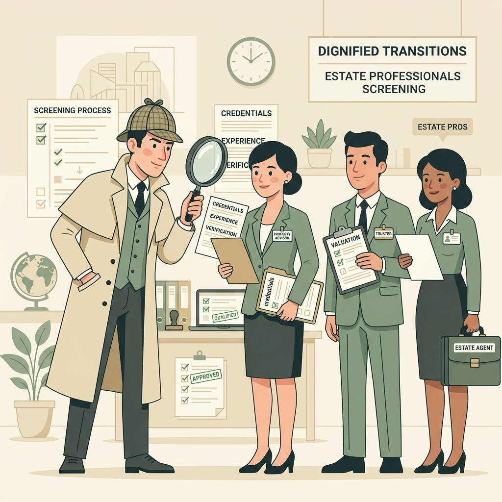 Sherlock Holmes carefully screening estate professionals